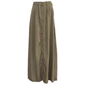 Pistola Snap Button Front Maxi Skirt Small My Squad High Waist Pockets Capsule